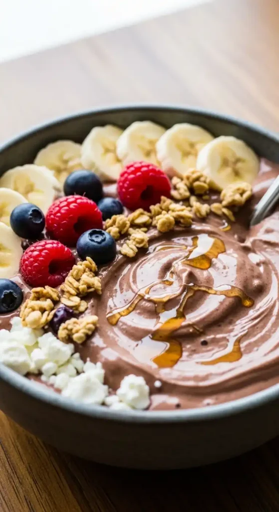 chocolate-cottage-cheese-smoothie-bowl