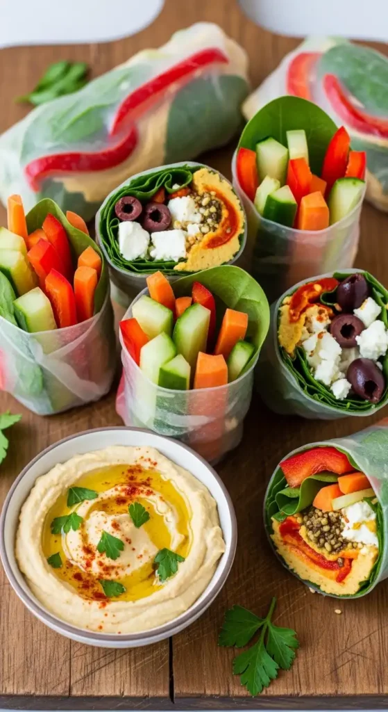 mediterranean-hummus-spring-rolls