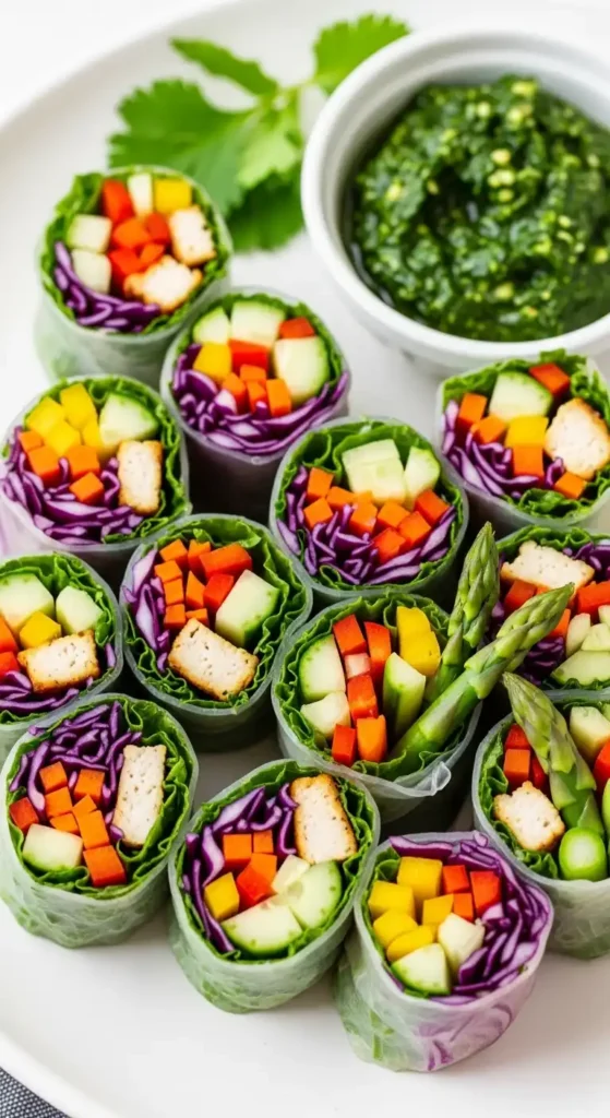 spring-vegetable-rolls-with-kale-pesto