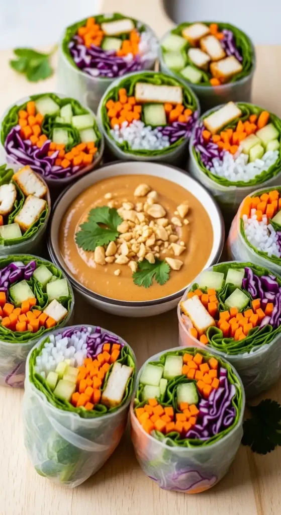 egetable-spring-rolls-with-peanut-sauce