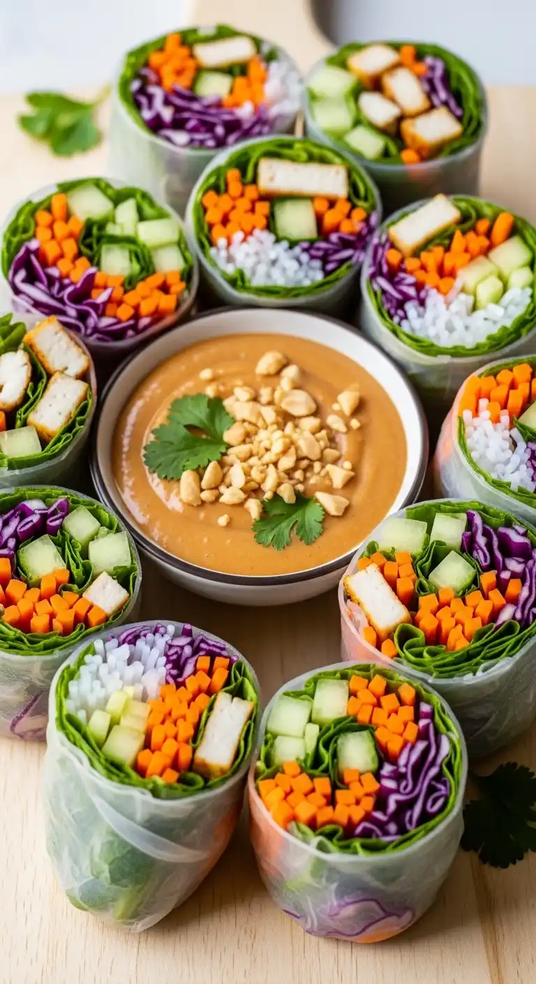 vegetable-spring-rolls-with-peanut-sauce