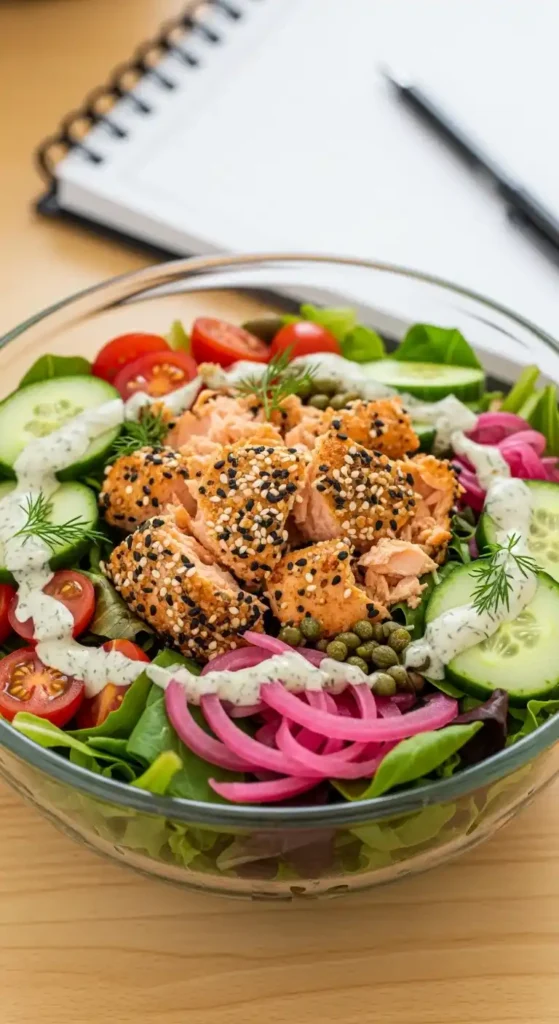 everything-bagel-baked-salmon-salad-bowls