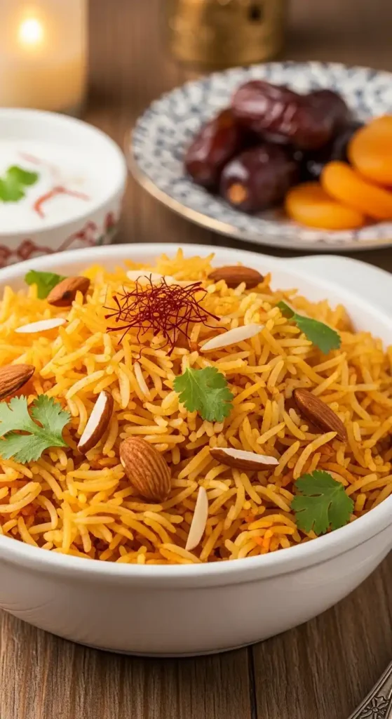 saffron-almond-rice-zafrani-pulao