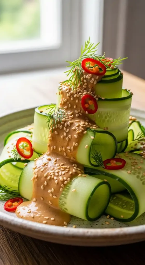 spiral-cucumber-salad-with-roasted-sesame-dressing