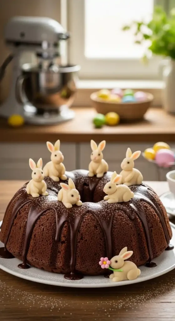 chocolate-easter-bundt-cake-with-bunnies