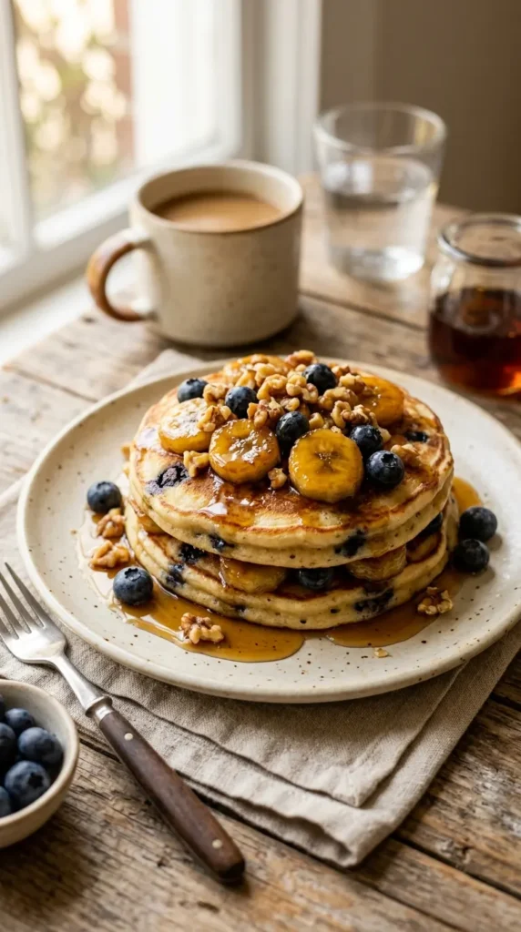 blueberry-banana-pancakes