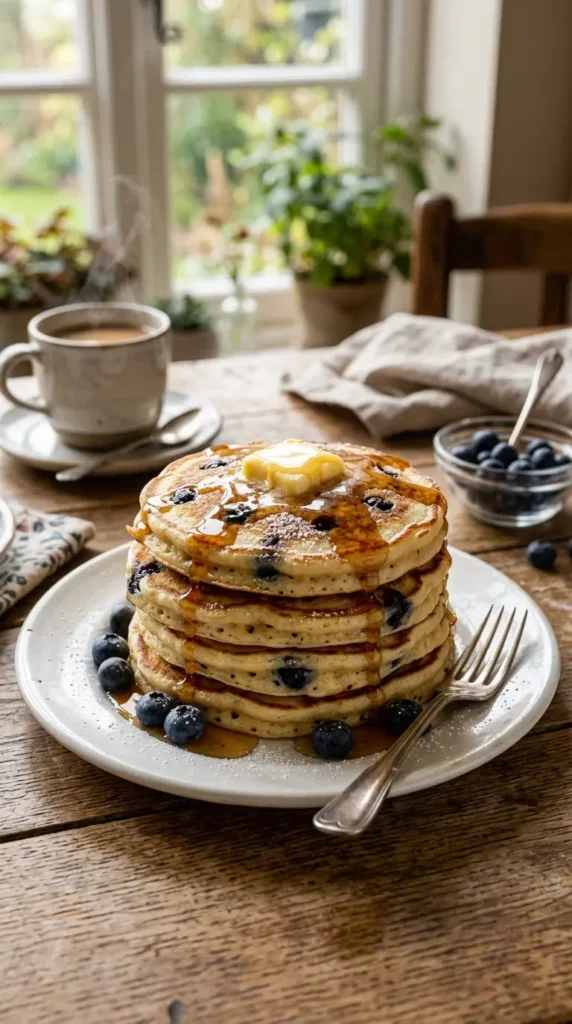 classic-fluffy-blueberry-pancakes