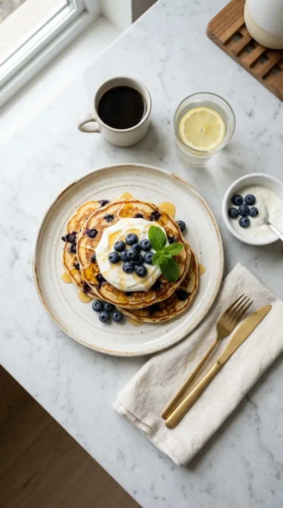 greek-yogurt-blueberry-pancakes