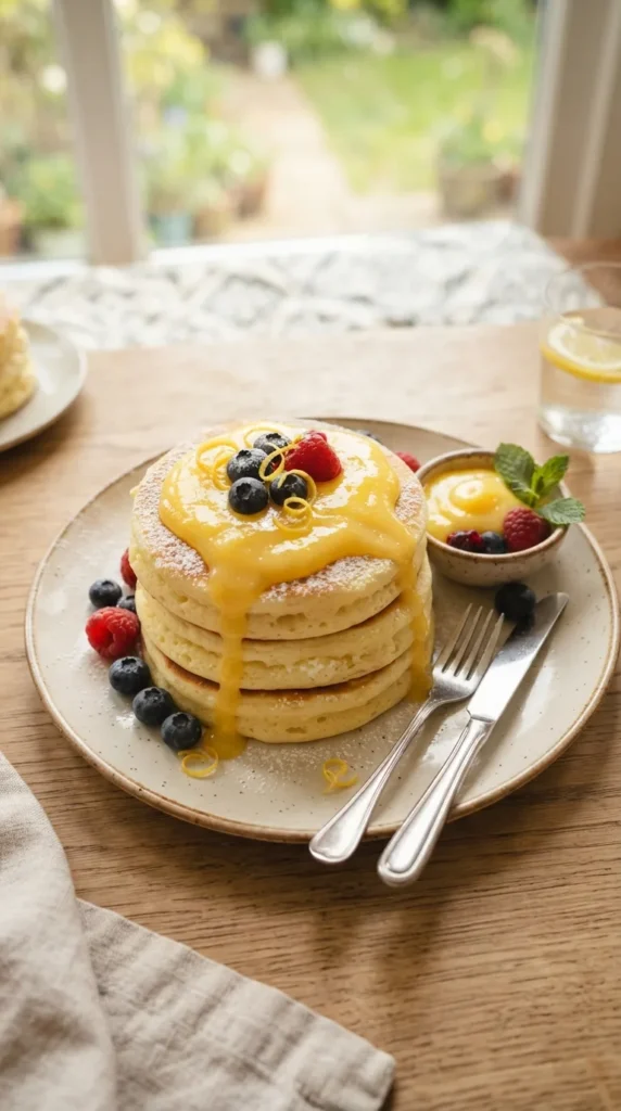lemon-curd-ricotta-pancakes
