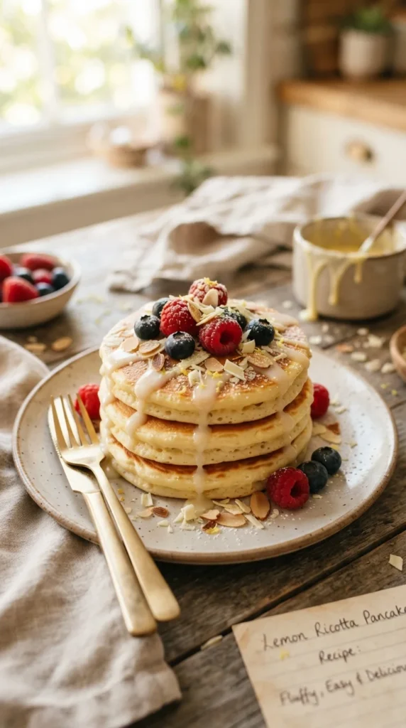 white-chocolate-lemon-ricotta-pancakes